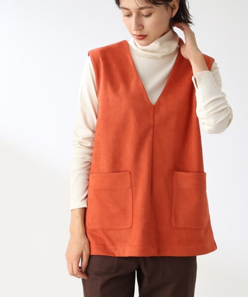 THE SHOP TK (ザ ショップ ティーケー )の「◆【洗える】スウェードタッチベスト(ベスト・レディース・オレンジ/ブラック/ライトベージュ・12)」の20枚目の写真