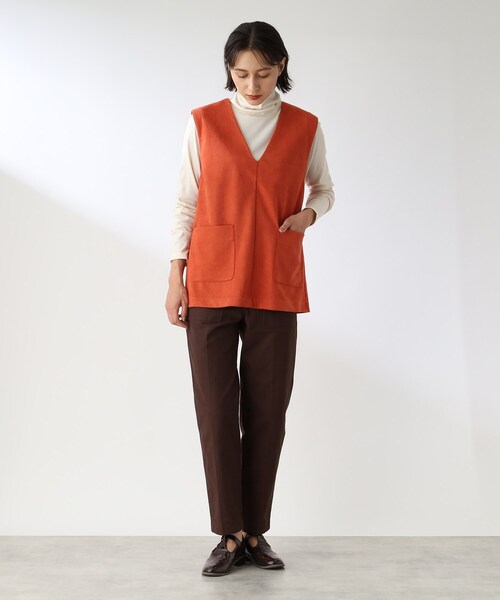 THE SHOP TK (ザ ショップ ティーケー )の「◆【洗える】スウェードタッチベスト(ベスト・レディース・オレンジ/ブラック/ライトベージュ・12)」の6枚目の写真