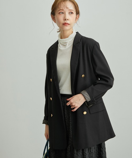 ROPE' PICNIC(ロペピクニック)の「【emur/エミュール】金ボタンジャケット(テーラードジャケット・レディース・ダークブラウン/ブラック・38)」の15枚目の写真