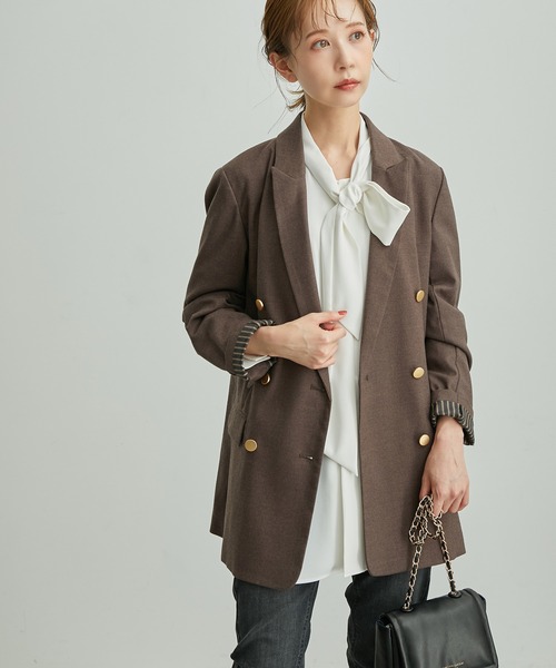 ROPE' PICNIC(ロペピクニック)の「【emur/エミュール】金ボタンジャケット(テーラードジャケット・レディース・ダークブラウン/ブラック・38)」の18枚目の写真