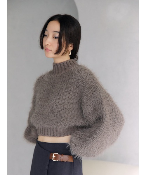 Ayla(アイラ)の「back open shaggy knit(ニット/セーター・レディース・チャコールグレー/グレイッシュベージュ・FREE)」の5枚目の写真