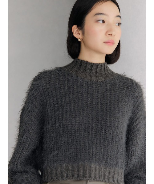 Ayla(アイラ)の「back open shaggy knit(ニット/セーター・レディース・チャコールグレー/グレイッシュベージュ・FREE)」の9枚目の写真