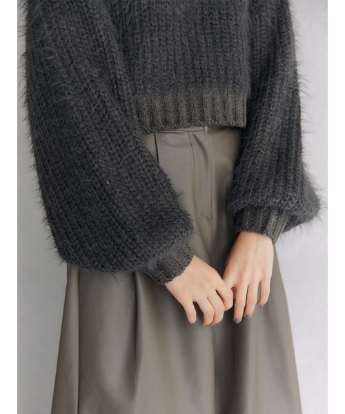 Ayla(アイラ)の「back open shaggy knit(ニット/セーター・レディース・チャコールグレー/グレイッシュベージュ・FREE)」の14枚目の写真