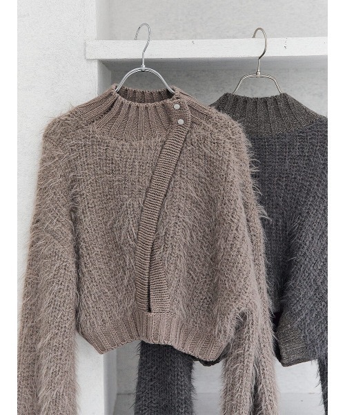 Ayla(アイラ)の「back open shaggy knit(ニット/セーター・レディース・チャコールグレー/グレイッシュベージュ・FREE)」の16枚目の写真
