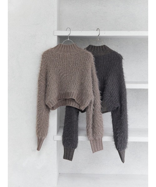 Ayla(アイラ)の「back open shaggy knit(ニット/セーター・レディース・チャコールグレー/グレイッシュベージュ・FREE)」の17枚目の写真