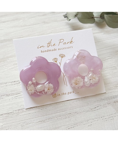 in the Park】くすみカラーのお花ピアス(MA)（ピアス（両耳用