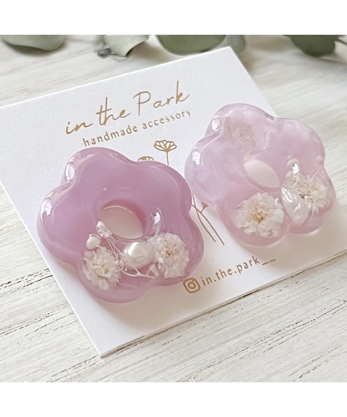 tone(トーン)の「【in the Park】くすみカラーのお花ピアス(MA)(ピアス(両耳用)・レディース・パープル系その他/ブラウン・FREE)」の13枚目の写真