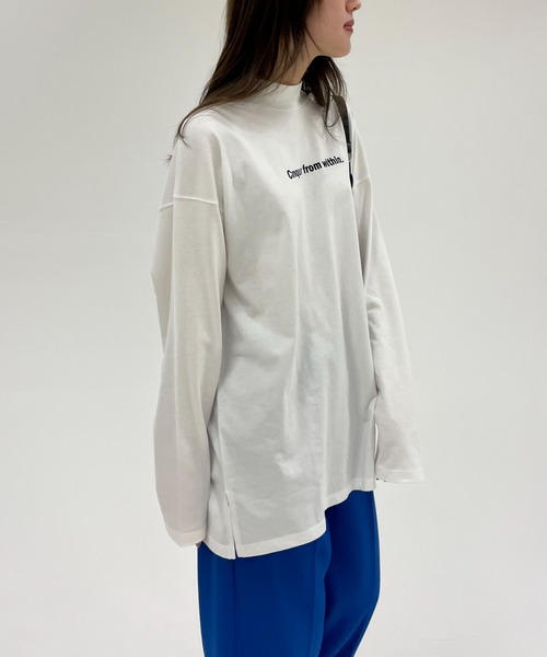 EPIMI E'PIMMY(エピミエピミー)の「〈ユニセックス〉ハイネックロゴプリントプルオーバー(Tシャツ/カットソー・レディース・オフホワイト/ブラック/ネイビー/オートミール・MEDIUM)」の9枚目の写真