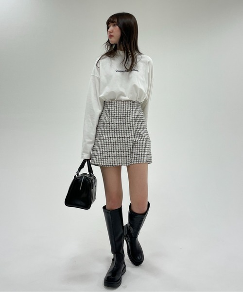 EPIMI E'PIMMY(エピミエピミー)の「〈ユニセックス〉ハイネックロゴプリントプルオーバー(Tシャツ/カットソー・レディース・オフホワイト/ブラック/ネイビー/オートミール・MEDIUM)」の11枚目の写真