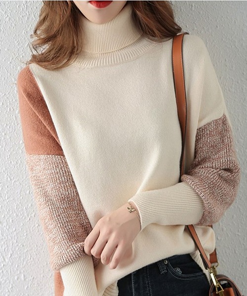 ALEXIASTAM HighNeckKnitTop配色ハイネックニットトップス ALEXIA STAM（アリシアスタン）の「High Neck Knit Top /配色