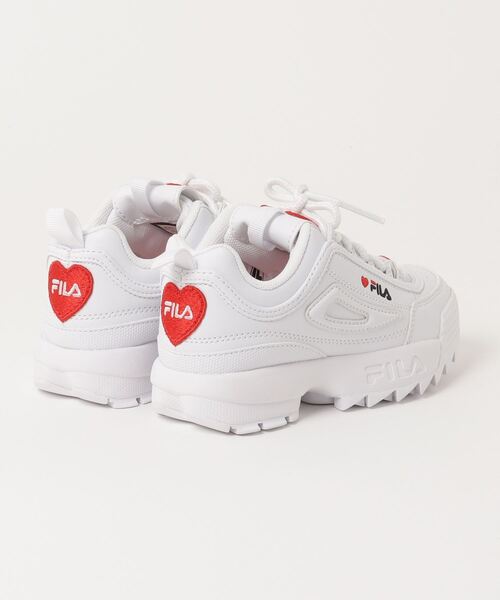 FILA（フィラ）の「FILA/フィラ キッズ スニーカー ディスラプター2 PS ハート KFW22119-125（スニーカー・キッズ・ホワイト×レッド・20.0cm/19.0cm/18.0cm/21.0cm）」の3枚目の写真