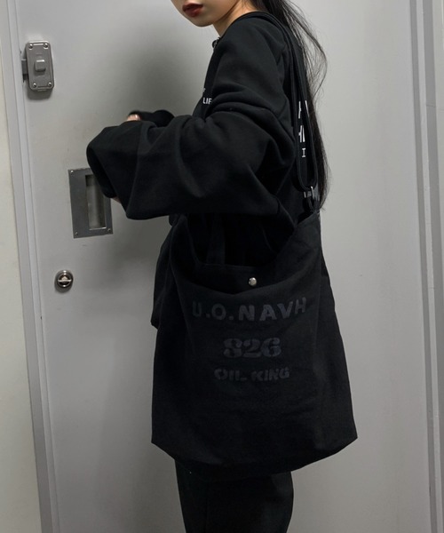 LVEU.(ラブユ.)の「2way canvas logo tote bag/ メッセージ2wayショルダートートバッグ(トートバッグ・レディース・ブラック・FREE)」の11枚目の写真