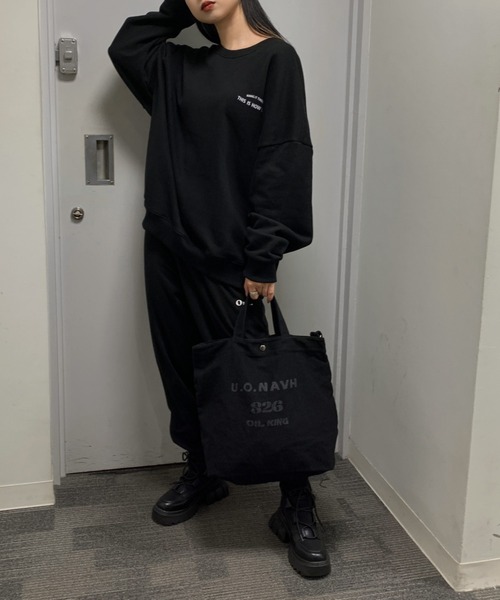 LVEU.(ラブユ.)の「2way canvas logo tote bag/ メッセージ2wayショルダートートバッグ(トートバッグ・レディース・ブラック・FREE)」の13枚目の写真