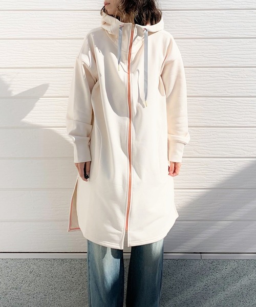 Q(キュー)の「裏毛ビッグパーカー(パーカー・レディース・ネイビー/アイボリー・MEDIUM)」の9枚目の写真