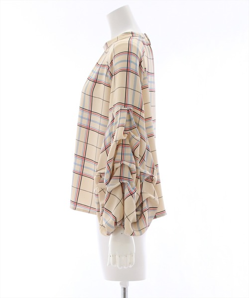 clear（クリア）の「バンドカラーボリュームスリーブブラウス（シャツ/ブラウス・レディース・ブルー系その他/ホワイト系その他/ベージュ系その他/マルチ/ブラック/サックスブルー/オフホワイト・F）」の14枚目の写真