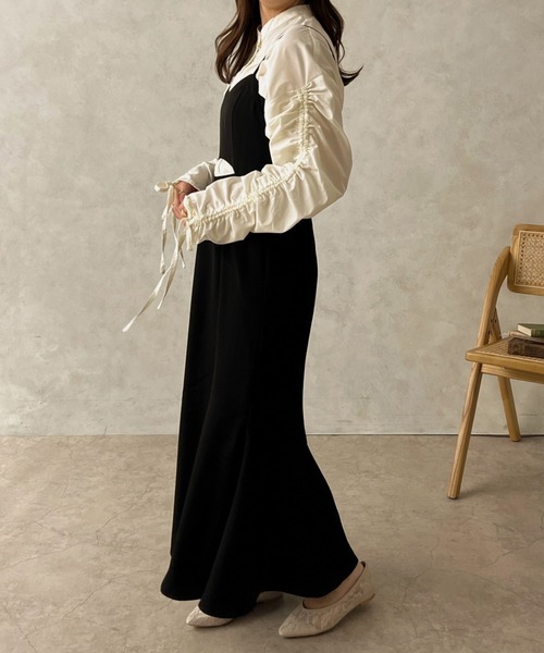 apres jour clair(アプレジュールクレア)の「【apres jour clair】フロントカットマーメイドキャミワンピース【ZOZOTOWN限定アイテム】(ワンピース・レディース・ブラック/アイボリー/ダークブラウン・フリー/X-LARGE)」の15枚目の写真