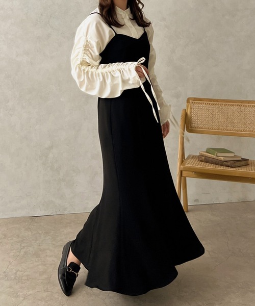 apres jour clair(アプレジュールクレア)の「【apres jour clair】フロントカットマーメイドキャミワンピース【ZOZOTOWN限定アイテム】(ワンピース・レディース・ブラック/アイボリー/ダークブラウン・フリー/X-LARGE)」の13枚目の写真