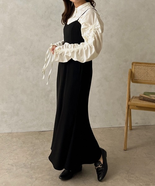 apres jour clair(アプレジュールクレア)の「【apres jour clair】フロントカットマーメイドキャミワンピース【ZOZOTOWN限定アイテム】(ワンピース・レディース・ブラック/アイボリー/ダークブラウン・フリー/X-LARGE)」の12枚目の写真