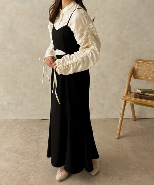 apres jour clair(アプレジュールクレア)の「【apres jour clair】フロントカットマーメイドキャミワンピース【ZOZOTOWN限定アイテム】(ワンピース・レディース・ブラック/アイボリー/ダークブラウン・フリー/X-LARGE)」の18枚目の写真