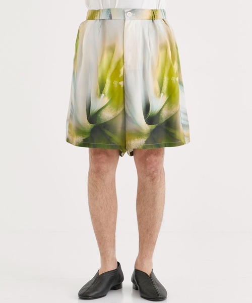 特価 TAAKK 23SS シルクショーツ 総柄 ショートパンツ TAAKK / ターク】SILK ABOBE-THE KNEE SHORTS / シルクショーツ