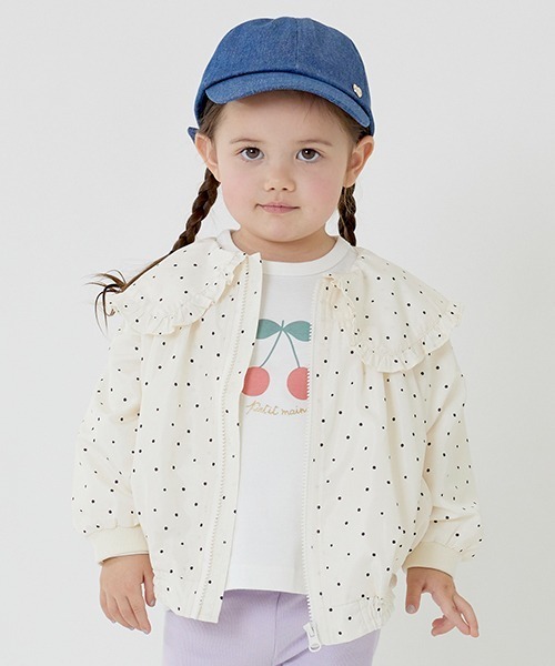 petit main(プティマイン)の「【撥水加工】ビックカラーブルゾン(ブルゾン・キッズ・ライトピンク/キナリ・110cm/120cm/80cm/90cm/100cm/130cm)」の10枚目の写真