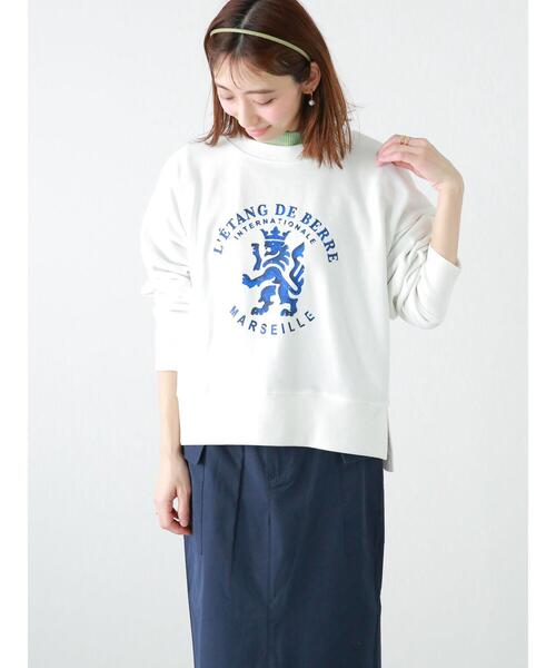 Lugnoncure（ルノンキュール）の「エンブレムプリント裏毛トップス（Tシャツ/カットソー・レディース・ラベンダー/グレー/オフホワイト・ﾌﾘ-）」の13枚目の写真