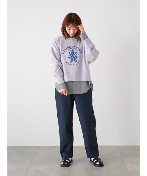 Lugnoncure（ルノンキュール）の「エンブレムプリント裏毛トップス（Tシャツ/カットソー・レディース・ラベンダー/グレー/オフホワイト・ﾌﾘ-）」の5枚目の写真