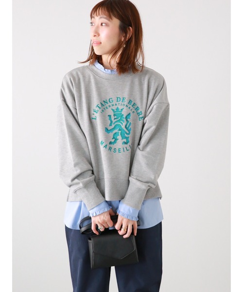 Lugnoncure（ルノンキュール）の「エンブレムプリント裏毛トップス（Tシャツ/カットソー・レディース・ラベンダー/グレー/オフホワイト・ﾌﾘ-）」の7枚目の写真