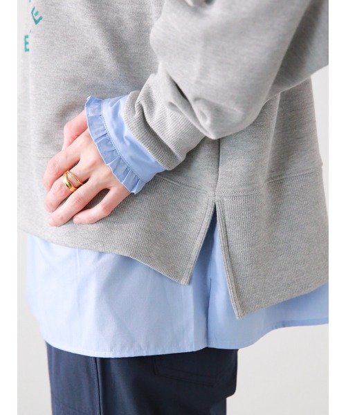 Lugnoncure（ルノンキュール）の「エンブレムプリント裏毛トップス（Tシャツ/カットソー・レディース・ラベンダー/グレー/オフホワイト・ﾌﾘ-）」の11枚目の写真