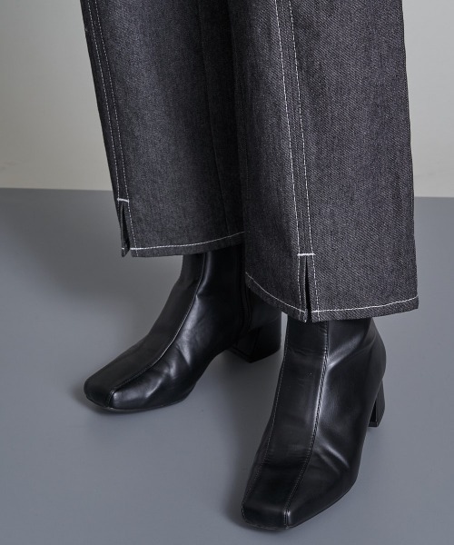 A de a.v.v（アードアー・ヴェ・ヴェ）の「パール釦デニムパンツ（デニムパンツ・レディース・ブラック/ブルー・SMALL/MEDIUM/38/36）」の13枚目の写真