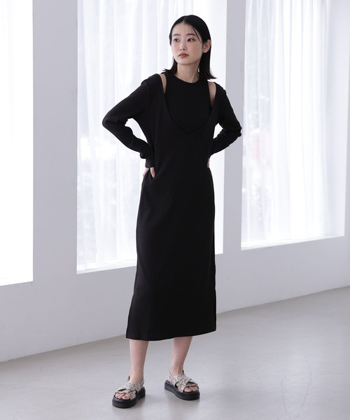 LAKOLE（ラコレ）の「レイヤードテレコワンピース【2点SET】/ 188344