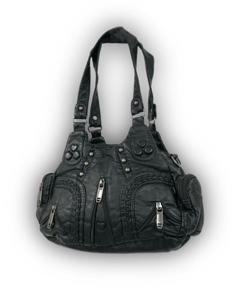 XU(エックスユー)の「【Never mind the XU】heart mini hand bag shoulder bag / 【ネバーマインド ザ エックスユー】ハートミニハンドバッグショルダーバッグ(ハンドバッグ・メンズ・ブラック・ONE SIZE)」の4枚目の写真