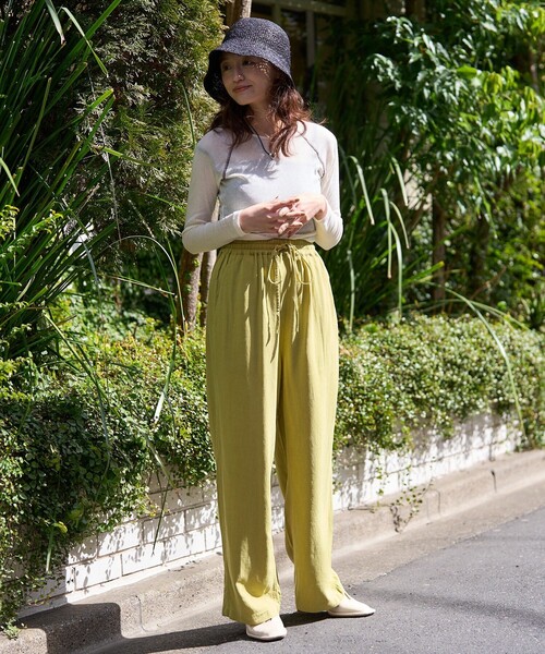 FREAK'S STORE(フリークスストア)の「プチシリーズ リネンレーヨンイージーパンツ/コットンイージーパンツ 限定展開(その他パンツ・レディース・ブルーグリーン/ネイビー/ブラック/オフホワイト/ブルー・フリ-)」の16枚目の写真