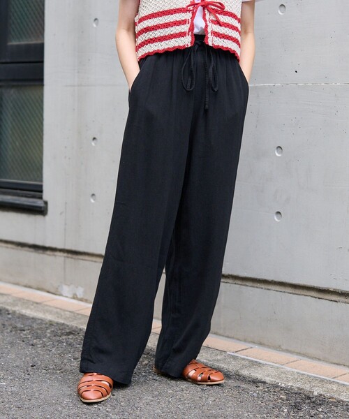 FREAK'S STORE(フリークスストア)の「プチシリーズ リネンレーヨンイージーパンツ/コットンイージーパンツ 限定展開(その他パンツ・レディース・ブルーグリーン/ネイビー/ブラック/オフホワイト/ブルー・フリ-)」の20枚目の写真