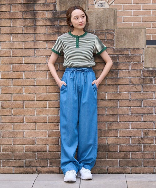 FREAK'S STORE(フリークスストア)の「プチシリーズ リネンレーヨンイージーパンツ/コットンイージーパンツ 限定展開(その他パンツ・レディース・ブルーグリーン/ネイビー/ブラック/オフホワイト/ブルー・フリ-)」の8枚目の写真