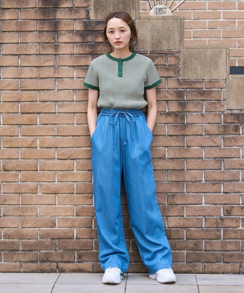 FREAK'S STORE(フリークスストア)の「プチシリーズ リネンレーヨンイージーパンツ/コットンイージーパンツ 限定展開(その他パンツ・レディース・ブルーグリーン/ネイビー/ブラック/オフホワイト/ブルー・フリ-)」の15枚目の写真