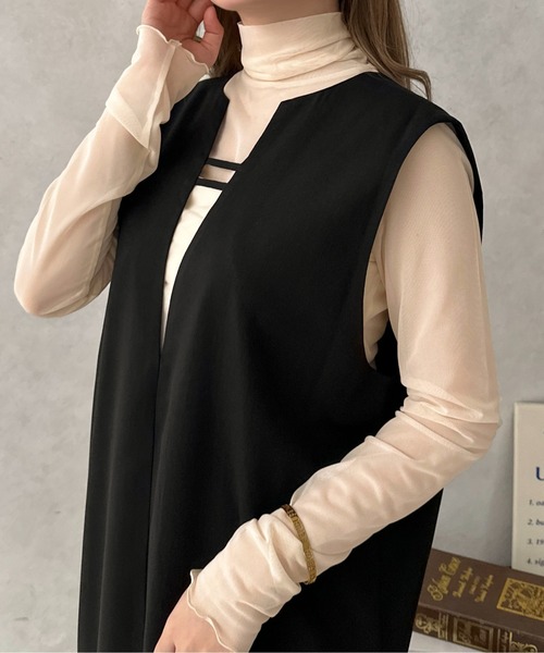 apres jour clair(アプレジュールクレア)の「【apres jour clair】ハイネックシアーインナー【ZOZOTOWN限定アイテム】(Tシャツ/カットソー・レディース・アイボリー/ピンクベージュ/グレー/ブラウン系その他・フリー/X-LARGE)」の6枚目の写真