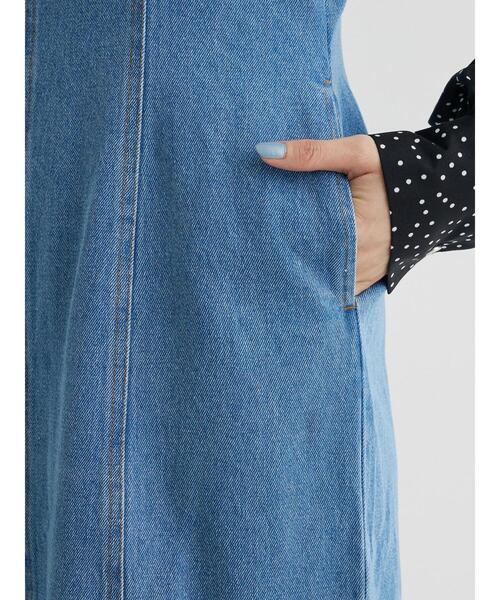 Sugar spoon（シュガースプーン）の「・SUGAR SPOON デニムマーメイドジャンスカ（ジャンパースカート・レディース・ライトインディゴブルー/ワンウォッシュ・FREE）」の4枚目の写真