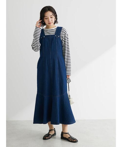 Sugar spoon（シュガースプーン）の「・SUGAR SPOON デニムマーメイドジャンスカ（ジャンパースカート・レディース・ライトインディゴブルー/ワンウォッシュ・FREE）」の8枚目の写真