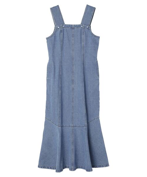 Sugar spoon（シュガースプーン）の「・SUGAR SPOON デニムマーメイドジャンスカ（ジャンパースカート・レディース・ライトインディゴブルー/ワンウォッシュ・FREE）」の14枚目の写真