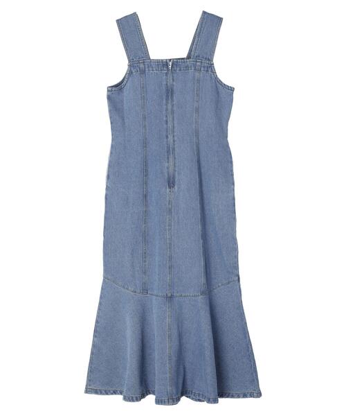 Sugar spoon（シュガースプーン）の「・SUGAR SPOON デニムマーメイドジャンスカ（ジャンパースカート・レディース・ライトインディゴブルー/ワンウォッシュ・FREE）」の5枚目の写真