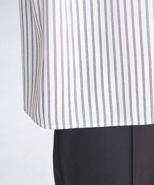 ROPE' PICNIC（ロペピクニック）の「2WAY/ボウタイハーフスリーブブラウス（シャツ/ブラウス・レディース・ライトグレー/ホワイト系その他/ホワイト系その他2/チャコールグレー/ホワイト・38）」の10枚目の写真