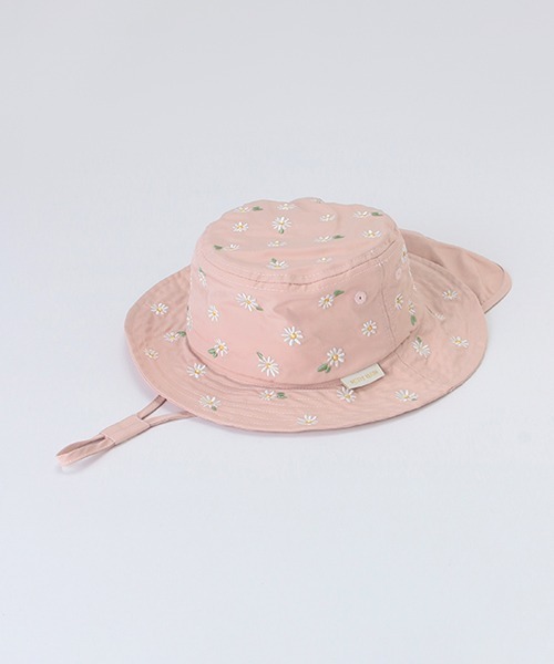 petit main（プティマイン）の「刺しゅうバケットハット（キャップ・キッズ・クリーム/ライトピンク/アイボリー/ネイビー/ライトグリーン/ベージュ/ラベンダー/レッド/ライトベージュ・50cm/52cm/54cm）」の8枚目の写真