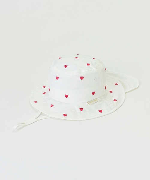 petit main（プティマイン）の「刺しゅうバケットハット（キャップ・キッズ・クリーム/ライトピンク/アイボリー/ネイビー/ライトグリーン/ベージュ/ラベンダー/レッド/ライトベージュ・50cm/52cm/54cm）」の9枚目の写真