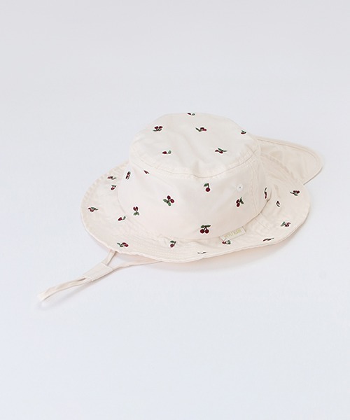 petit main（プティマイン）の「刺しゅうバケットハット（キャップ・キッズ・クリーム/ライトピンク/アイボリー/ネイビー/ライトグリーン/ベージュ/ラベンダー/レッド/ライトベージュ・50cm/52cm/54cm）」の2枚目の写真