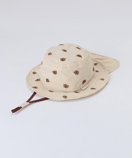petit main（プティマイン）の「刺しゅうバケットハット（キャップ・キッズ・クリーム/ライトピンク/アイボリー/ネイビー/ライトグリーン/ベージュ/ラベンダー/レッド/ライトベージュ・50cm/52cm/54cm）」の4枚目の写真
