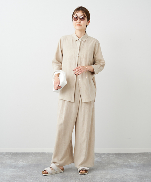 FALILVby FaLiLV グラフィックプリント ベージュ長袖シャツ FALILVby FaLiLV グラフィックプリント ベージュ長袖シャツ 新品