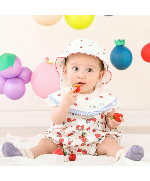 SLAP SLIP BABY(スラップスリップベビー)の「SLAPSLIPBABY/【お揃い】フルーツ総柄プリントハットベビー(46~48cm)(その他ベビー用品・キッズ・レッド系その他/イエロー系その他・46/48)」の11枚目の写真