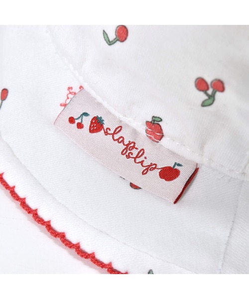 SLAP SLIP BABY(スラップスリップベビー)の「SLAPSLIPBABY/【お揃い】フルーツ総柄プリントハットベビー(46~48cm)(その他ベビー用品・キッズ・レッド系その他/イエロー系その他・46/48)」の3枚目の写真