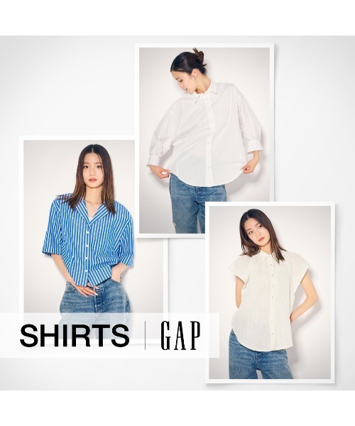 GAP(ギャップ)の「ストライプ クロップドシャツ(シャツ/ブラウス・レディース・マルチ/ブルー・XS/S/M/L/XXS)」の3枚目の写真